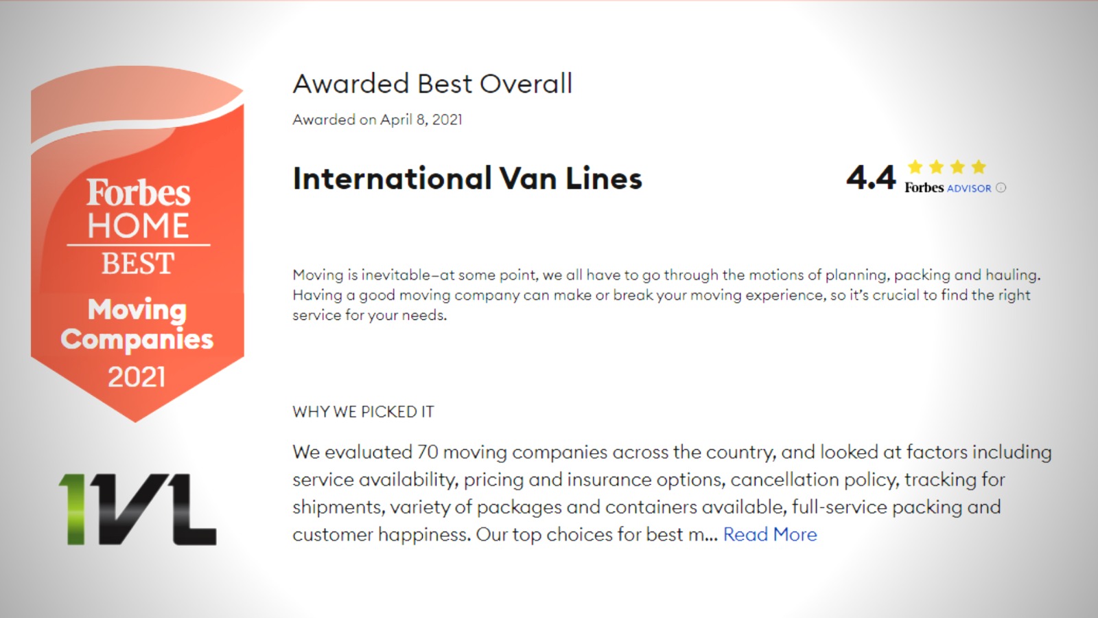 Awarded Best Overall